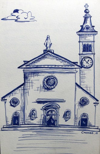 dessin église italie